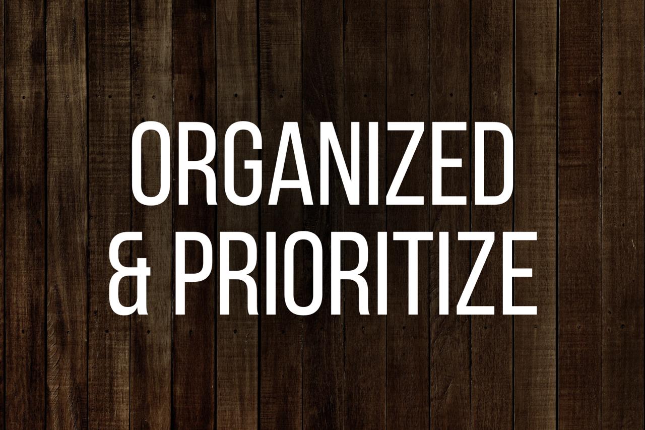 Read more about the article ORGANIZED & PRIORITIZE 